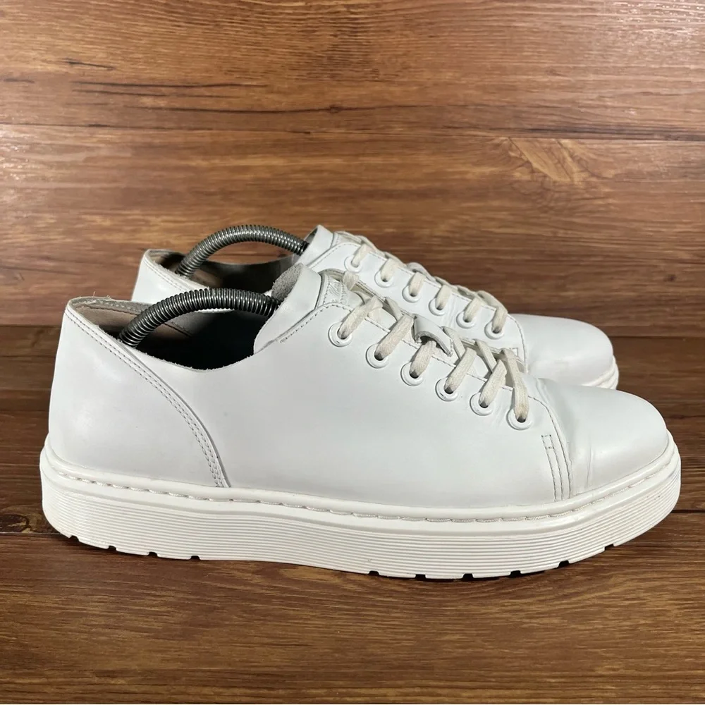 Men's White Leather Low-Top Sneakers